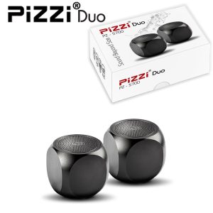 "פיצי מיני" PiZZi Mini-DUO זוג רמקולים Bluetooth עוצמתי 2x3W במיוחד 35מ"מ בלבד בצבע אדום, כסף או שחור