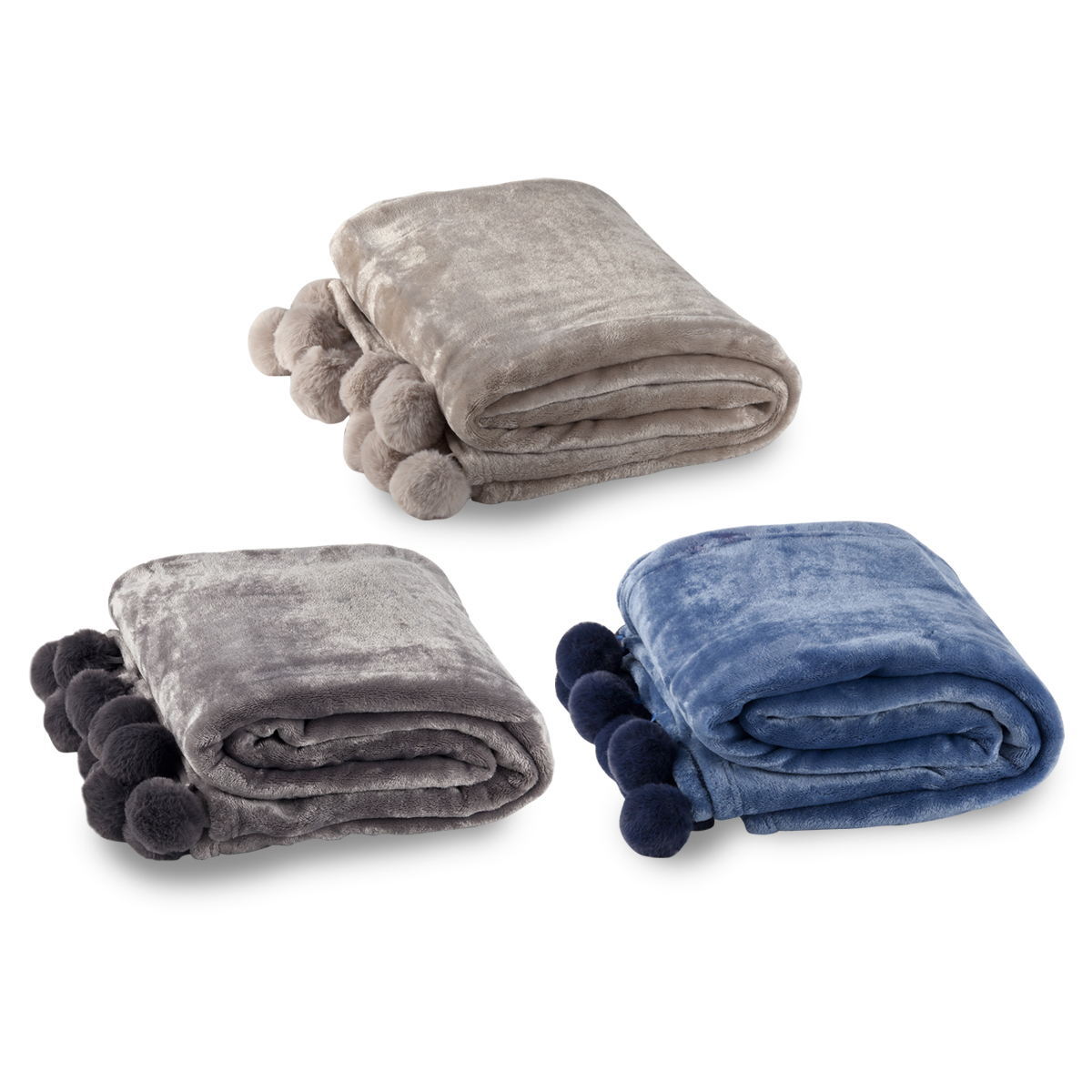 שמיכת פומפון ממותגת