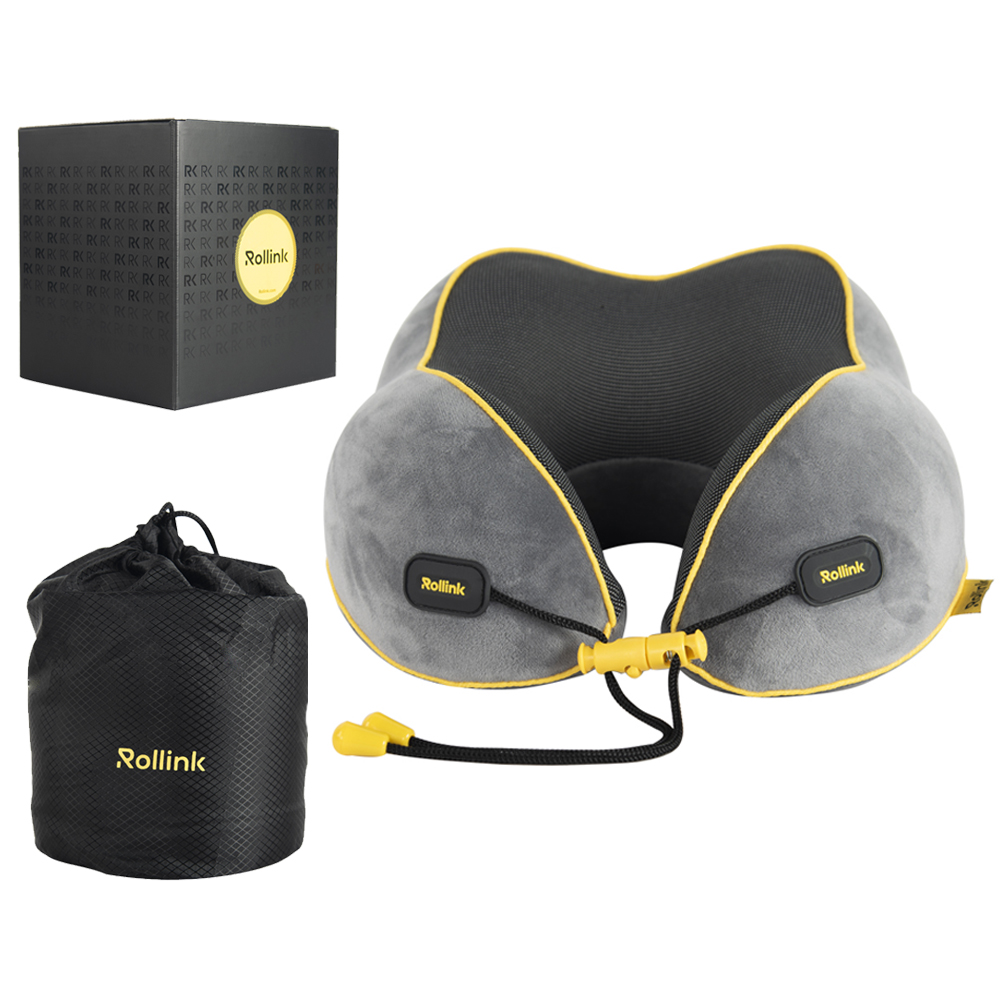 Ergonomic Memory Foam כרית לצוואר בנרתיק נשיאה מבית המותג Rollink ממותגת